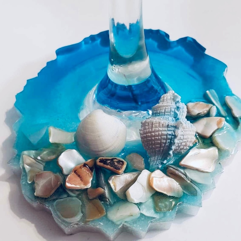 Ocean Themed Wine Glasses - set of 2